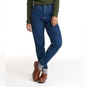 L.L. Bean Double L Comfort Waist straight leg jeans dark wash size 12 Med Tall